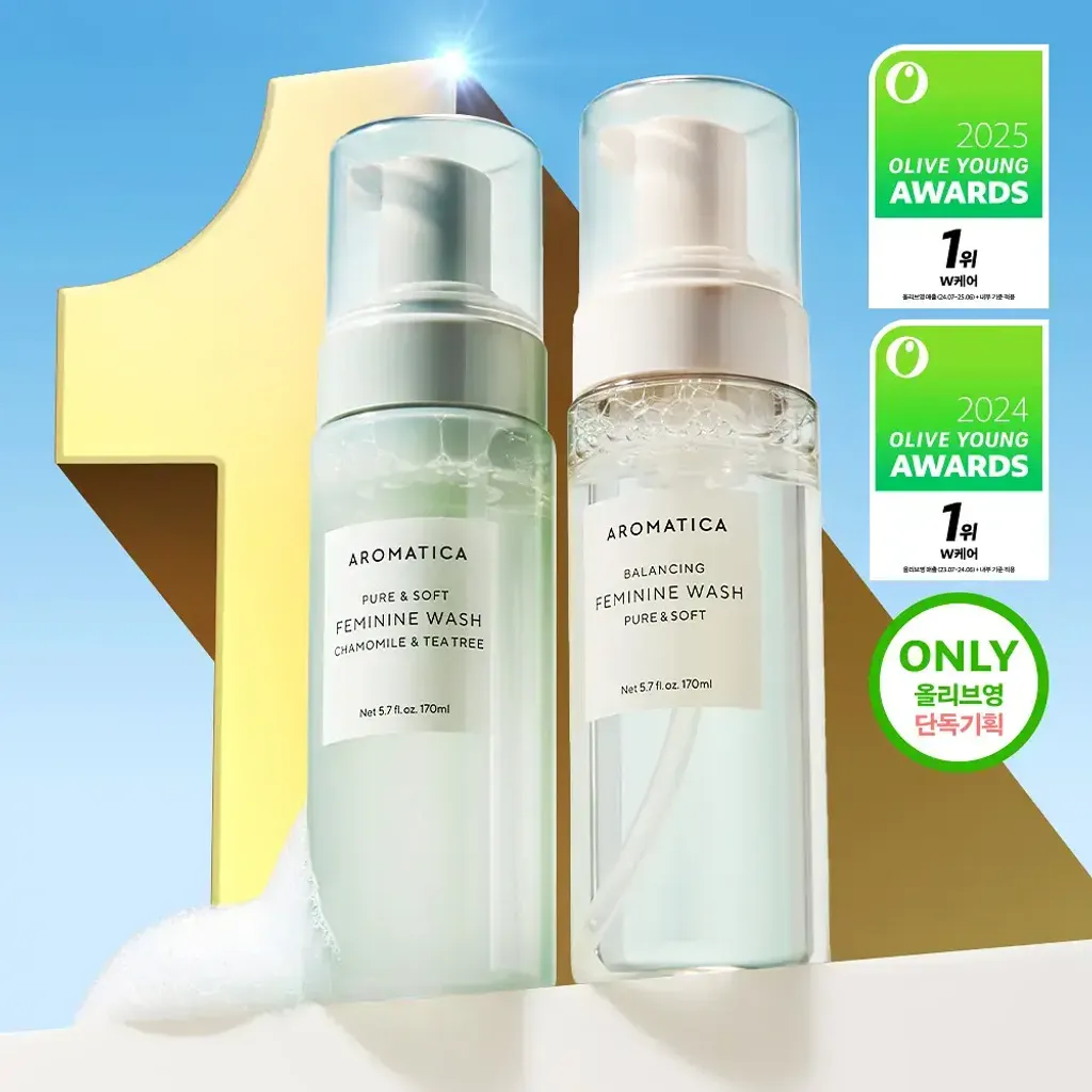 JuzBeauty-JuzBeautyMalaysia-JuzPretty-Authentic-Kbeauty-Malaysia-Skin-Care-Cosmetics-Jbeauty-Health-Care-korean-streetwear-AROMATICA Pure & Soft Feminine Wash Duo Set 泡泡私密液
