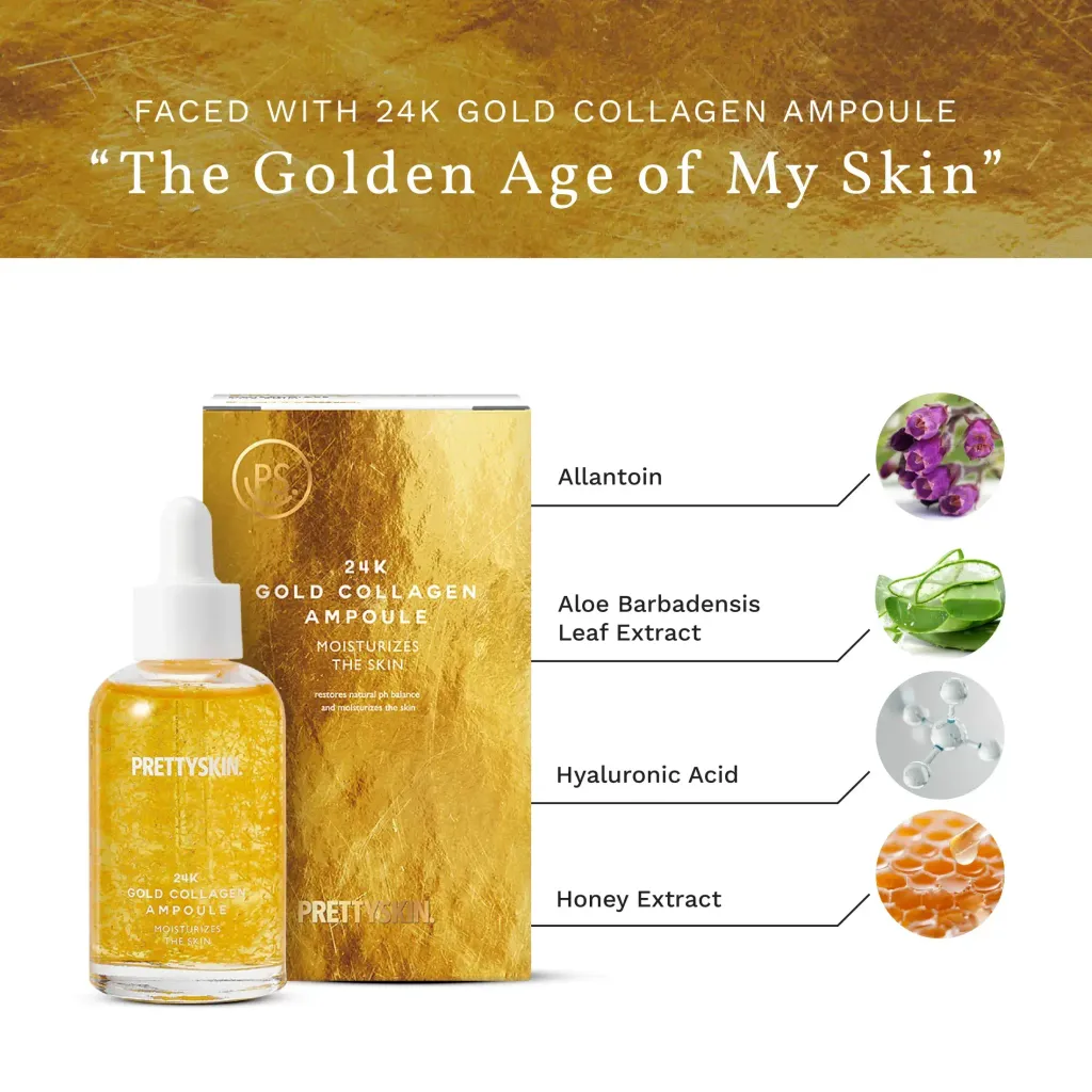 JuzBeauty_JuzBeautyMalaysia_JuzPretty_Authentic_Kbeauty_Malaysia_Skin_Care_Cosmetics_K-beauty_Health_Care_korean_streetwear_PRETTYSKIN 24K Gold Collagen Ampoule PRETTY SKIN 24K黄金胶原安瓶1