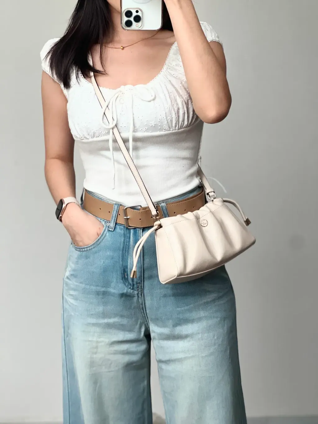 JuzBeauty_JuzBeautyMalaysia_JuzPretty_Authentic_Kbeauty_Malaysia_Skin_Care_Cosmetics_K-beauty_Health_Care_korean_streetwear_MICHAEL KORS 35T6GMTC5U Matilda Small Crossbody in Cream 斜挎包5