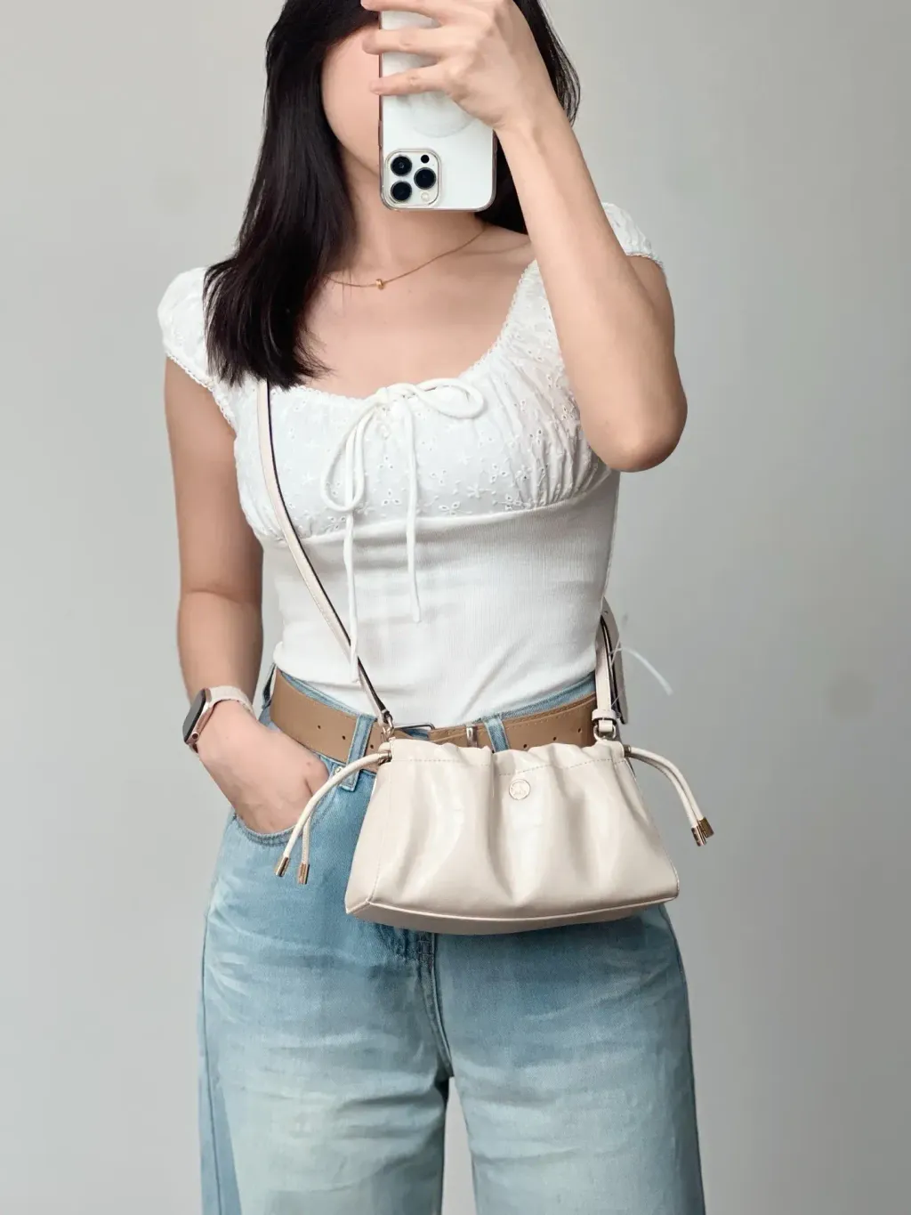 JuzBeauty_JuzBeautyMalaysia_JuzPretty_Authentic_Kbeauty_Malaysia_Skin_Care_Cosmetics_K-beauty_Health_Care_korean_streetwear_MICHAEL KORS 35T6GMTC5U Matilda Small Crossbody in Cream 斜挎包3