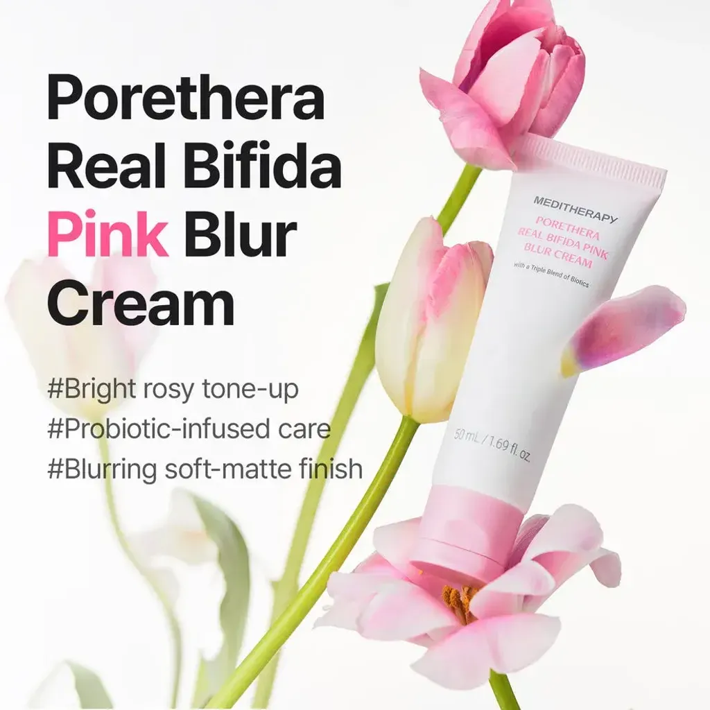 JuzBeauty_JuzBeautyMalaysia_JuzPretty_Authentic_Kbeauty_Malaysia_Skin_Care_Cosmetics_K-beauty_Health_Care_korean_streetwear_MEDITHERAPY Porethera Real Bifida Pink Blur Cream 粉红柔肤霜4