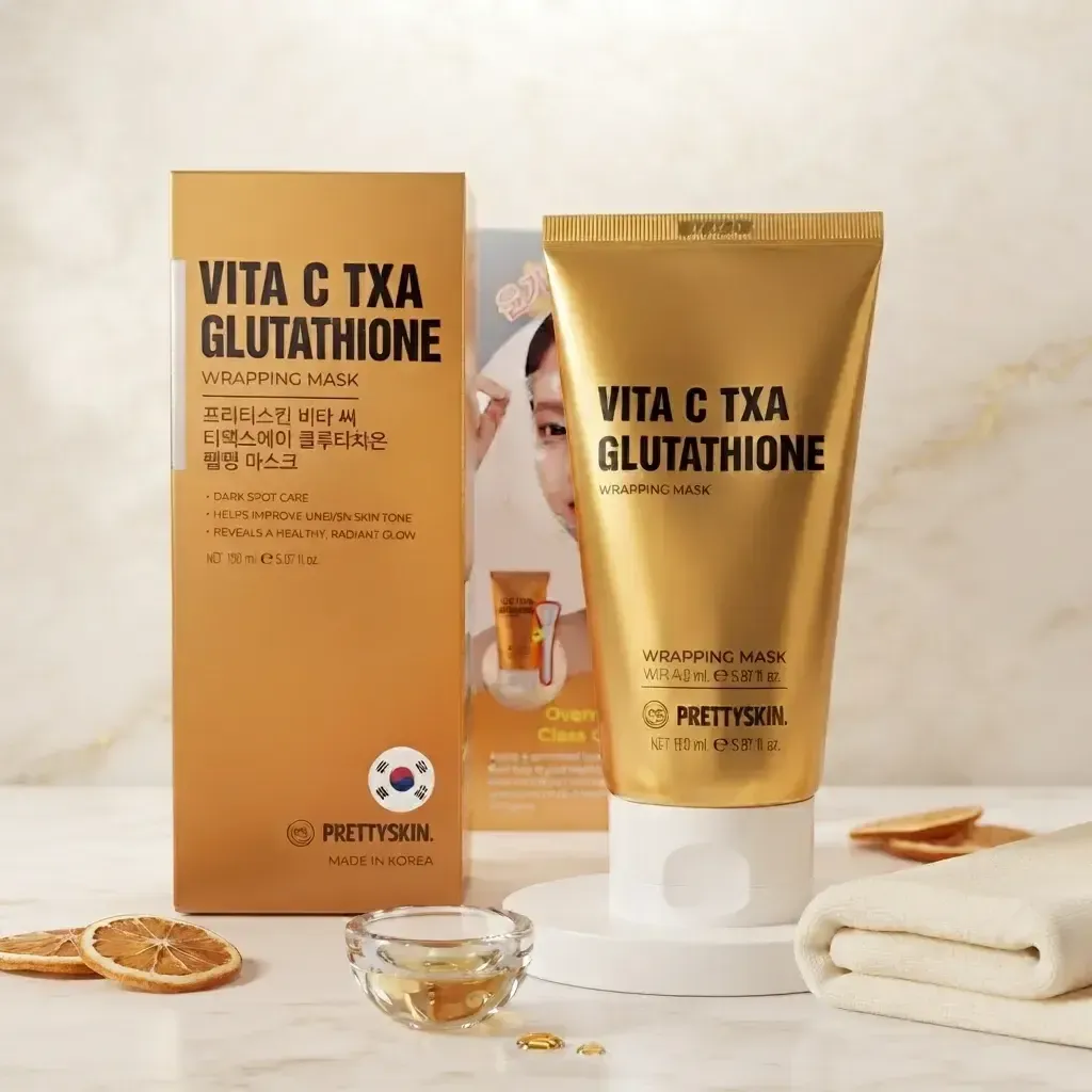 JuzBeauty_JuzBeautyMalaysia_JuzPretty_Authentic_Kbeauty_Malaysia_Skin_Care_Cosmetics_K-beauty_Health_Care_korean_streetwear_PRETTYSKIN Vita C TXA Glutathione Wrapping Mask PRETTY SKIN 谷胱甘肽美白撕拉面膜