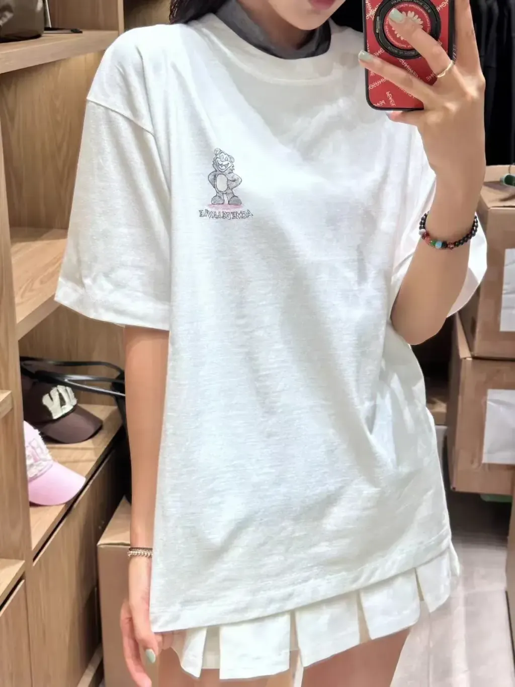JuzBeauty_JuzBeautyMalaysia_JuzPretty_Authentic_Kbeauty_Malaysia_Skin_Care_Cosmetics_K-beauty_Health_Care_korean_streetwear_ADLV Hello AC Bear Short Sleeve T-Shirt Tee 上衣11