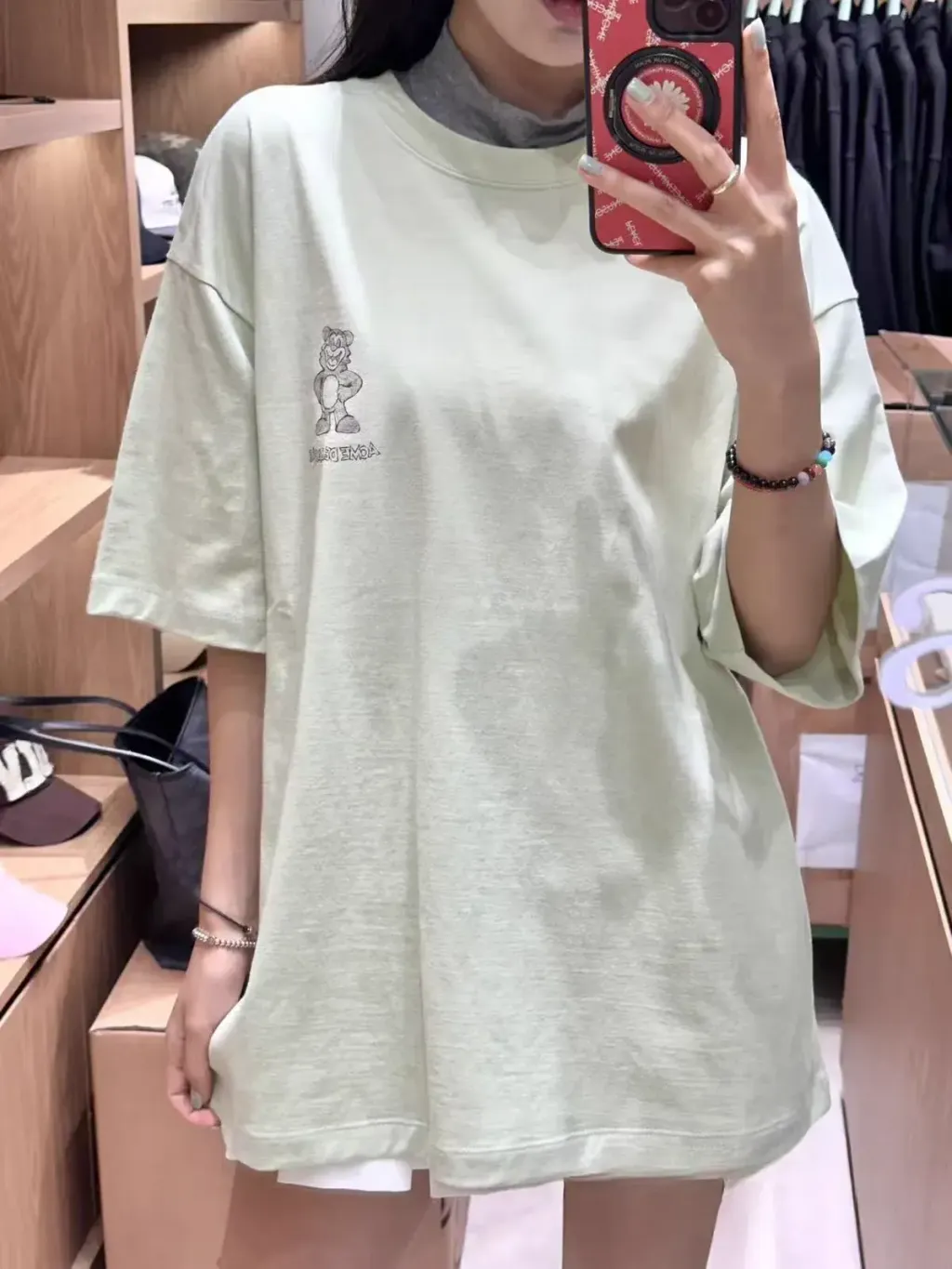 JuzBeauty_JuzBeautyMalaysia_JuzPretty_Authentic_Kbeauty_Malaysia_Skin_Care_Cosmetics_K-beauty_Health_Care_korean_streetwear_ADLV Hello AC Bear Short Sleeve T-Shirt Tee 上衣5