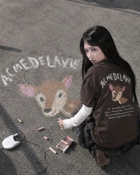 JuzBeauty_JuzBeautyMalaysia_JuzPretty_Authentic_Kbeauty_Malaysia_Skin_Care_Cosmetics_K-beauty_Health_Care_korean_streetwear_ADLV Animal Drawing Short Sleeve T-Shirt Tee 上衣1