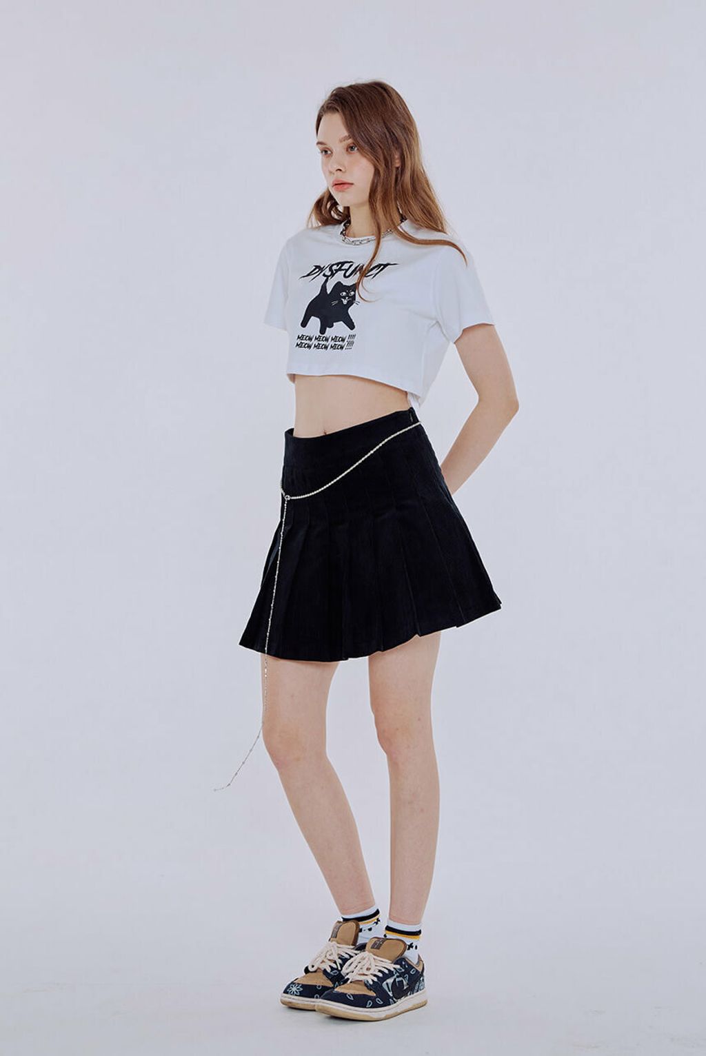 JuzBeauty_JuzBeautyMalaysia_JuzPretty_Authentic_Kbeauty_Malaysia_Skin_Care_Cosmetics_Jbeauty_Australia_Health_Care_korean_streetwear_DYSFUNCT Meow Crop T-shirt Crop Top 7