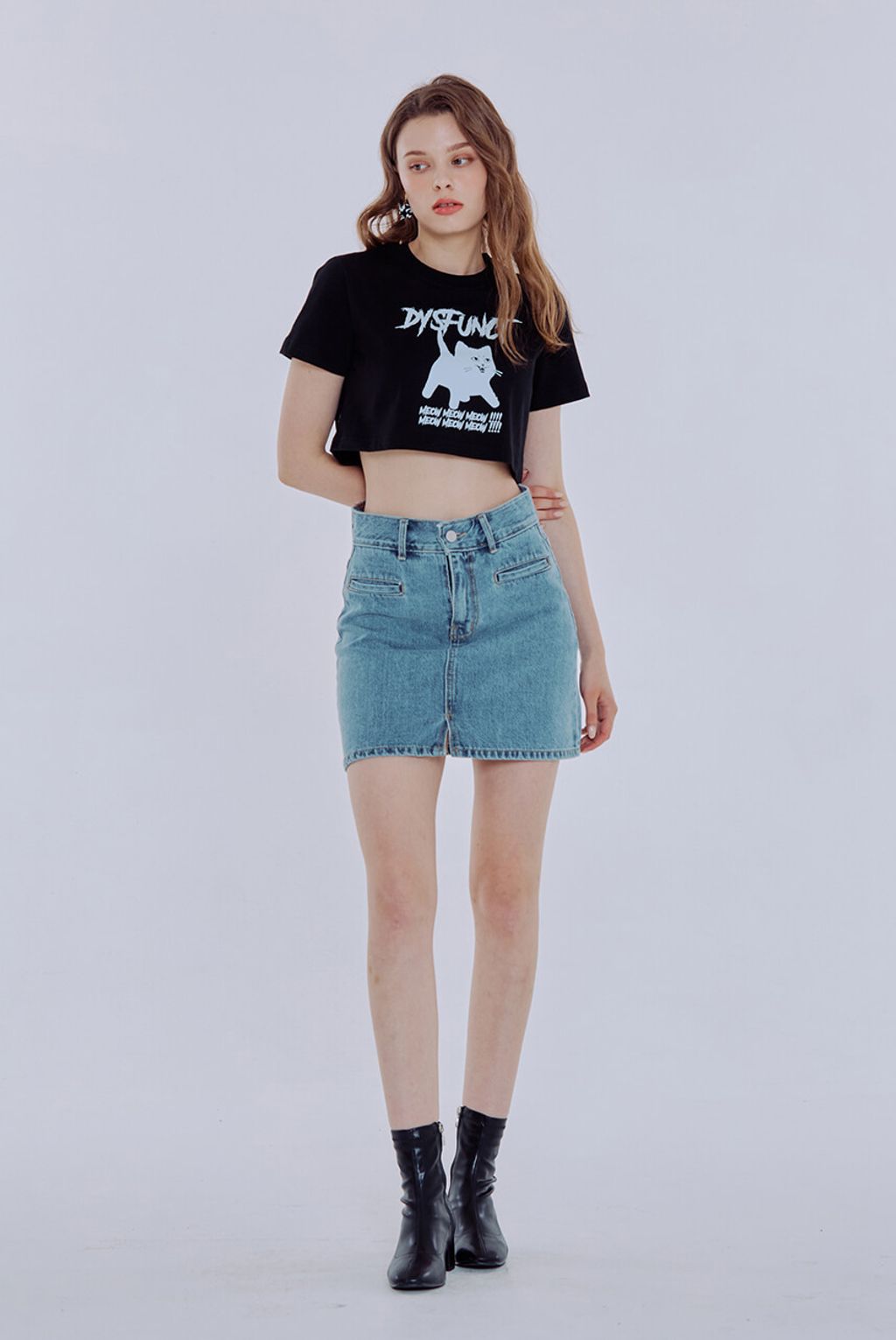 JuzBeauty_JuzBeautyMalaysia_JuzPretty_Authentic_Kbeauty_Malaysia_Skin_Care_Cosmetics_Jbeauty_Australia_Health_Care_korean_streetwear_DYSFUNCT Meow Crop T-shirt Crop Top 2