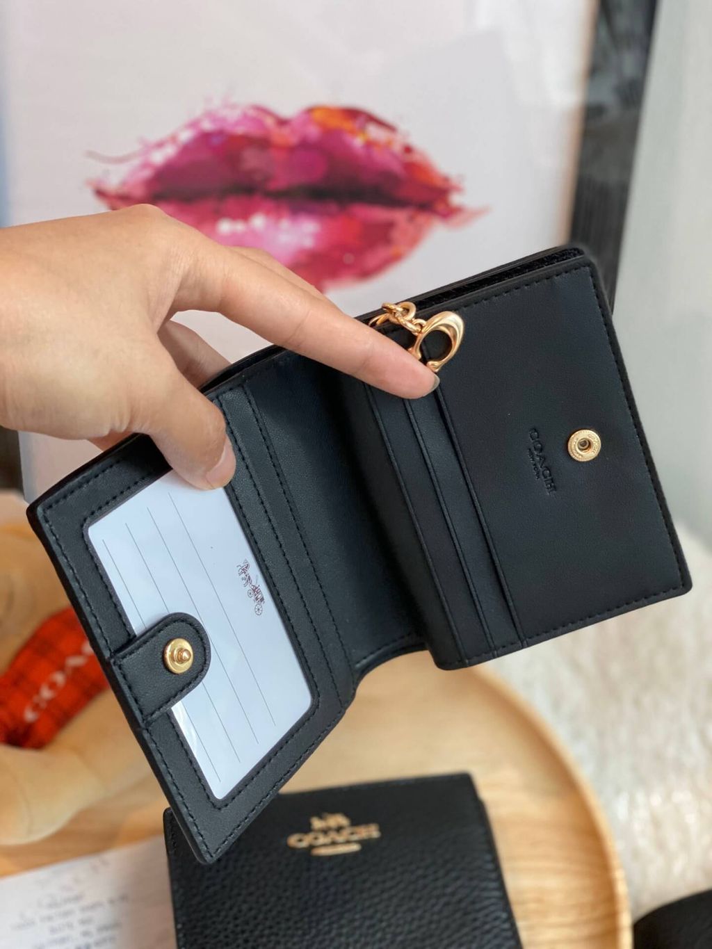 JuzBeauty_JuzBeautyMalaysia_JuzPretty_Authentic_Kbeauty_Malaysia_Skin_Care_Cosmetics_Jbeauty_Health_Care_korean_streetwear_US_COACH C2862 Pebble Leather Snap Wallet Black