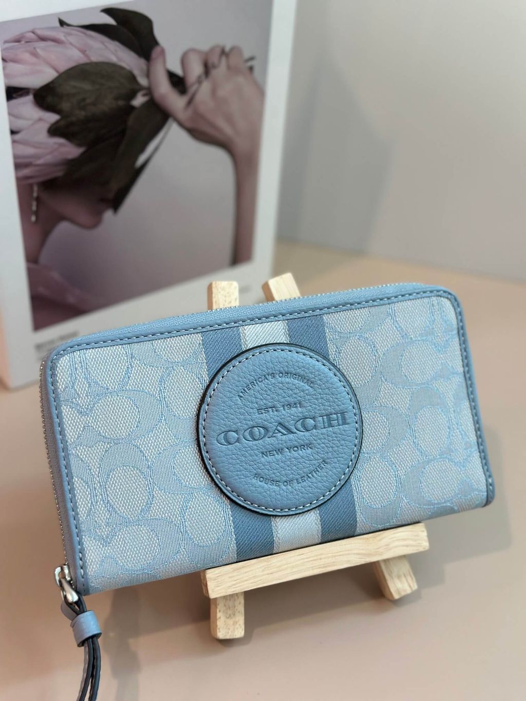 JuzBeauty_JuzBeautyMalaysia_JuzPretty_Authentic_Kbeauty_Malaysia_Skin_Care_Cosmetics_Jbeauty_Health_Care_korean_streetwear_US_COACH C9073 Dempsey Large Phone Wallet in Marble Blue