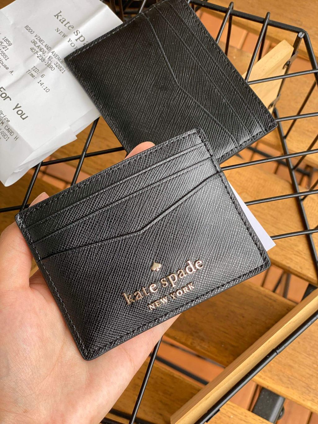 JuzBeauty_JuzBeautyMalaysia_JuzPretty_Authentic_Kbeauty_Malaysia_Skin_Care_Cosmetics_Jbeauty_Health_Care_korean_streetwear_US_Kate Spade WLR00129 Small Slim Card Holder Staci Black