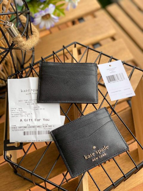 JuzBeauty_JuzBeautyMalaysia_JuzPretty_Authentic_Kbeauty_Malaysia_Skin_Care_Cosmetics_Jbeauty_Health_Care_korean_streetwear_US_Kate Spade WLR00129 Small Slim Card Holder Staci Black