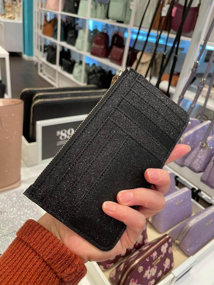 JuzBeauty_JuzBeautyMalaysia_JuzPretty_Authentic_Kbeauty_Malaysia_Skin_Care_Cosmetics_Jbeauty_Health_Care_korean_streetwear_US_Kate Spade K9256 Tinsel Glitter Fabric Slimcard Holder Black
