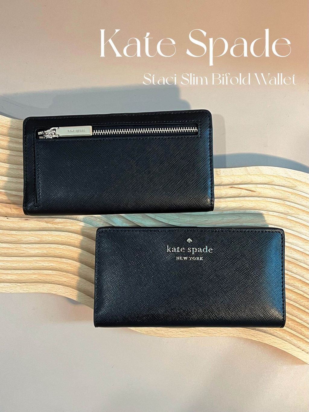 JuzBeauty_JuzBeautyMalaysia_JuzPretty_Authentic_Kbeauty_Malaysia_Skin_Care_Cosmetics_Jbeauty_Health_Care_korean_streetwear_US_Kate Spade WLR00145 Large Slim Bifold Wallet Staci Black