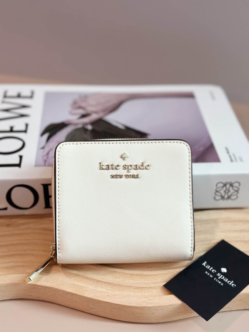 JuzBeauty_JuzBeautyMalaysia_JuzPretty_Authentic_Kbeauty_Malaysia_Skin_Care_Cosmetics_Jbeauty_Health_Care_korean_streetwear_US_Kate Spade WLR00634 Staci Small Zip around Leather Wallet Parchment