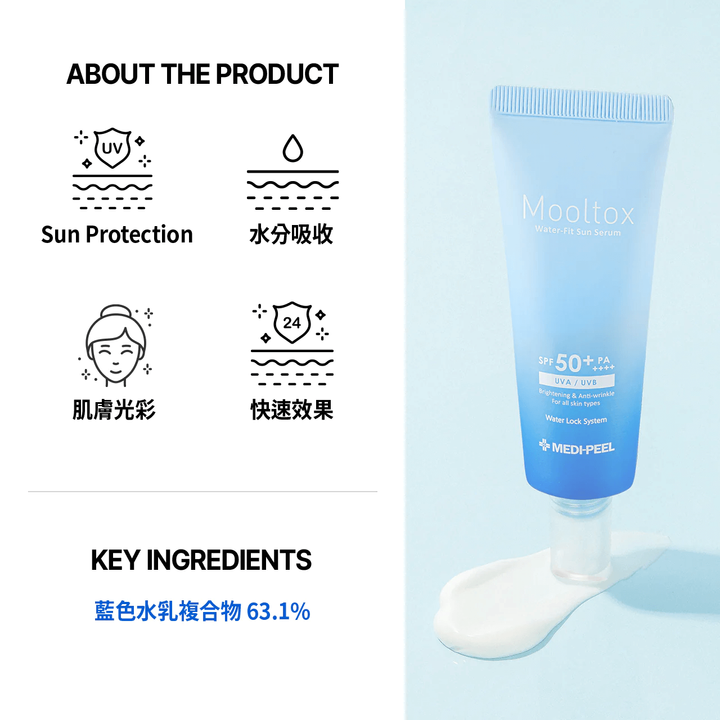 JuzBeauty-JuzBeautyMalaysia-JuzPretty-Authentic-Kbeauty-Malaysia-Skin-Care-Cosmetics-Jbeauty-Health-Care-korean-streetwear-MEDIPEEL Aqua Mooltox Water-fit Sun Serum 水漾透润防晒精华2