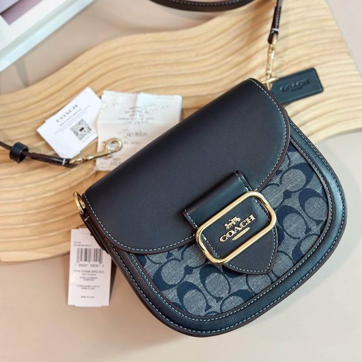 JuzBeauty-JuzBeautyMalaysia-JuzPretty-Authentic-Kbeauty-Malaysia-Skin-Care-Cosmetics-Jbeauty-Health-Care-korean-streetwear-COACH CH143 Morgan Saddle Bag In Signature Chambray In Denim Multi 香布雷款马鞍包7