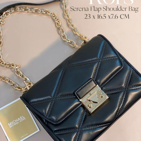JuzBeauty-JuzBeautyMalaysia-JuzPretty-Authentic-Kbeauty-Malaysia-Skin-Care-Cosmetics-Jbeauty-Health-Care-korean-streetwear-MK MICHAEL KORS 35S2GNRL2U Serena Medium Flap Shoulder Bag Black 链条包3