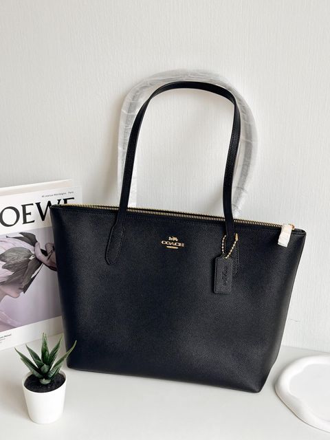 COACH 4454 Zip Top Tote In Crossgrain Leather In Black 托特包4.jpg