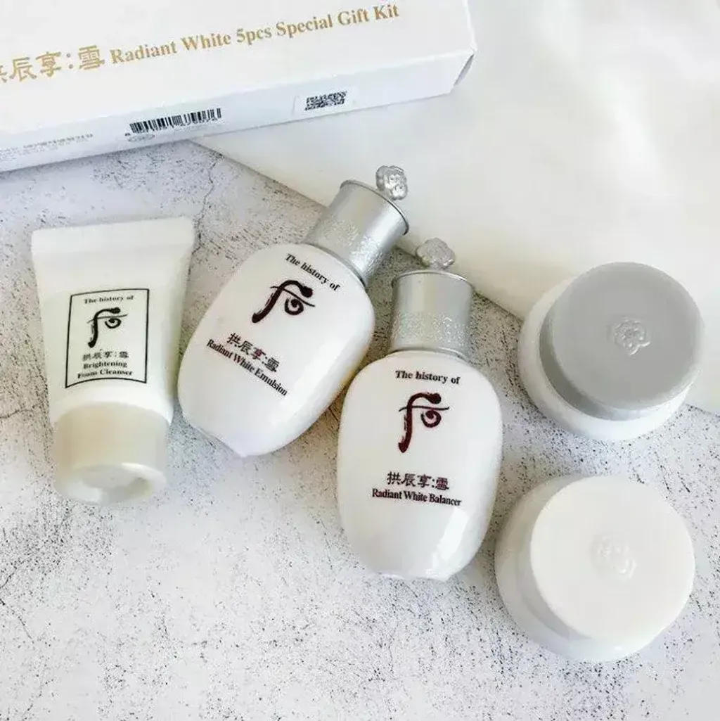 JuzBeauty-JuzBeautyMalaysia-JuzPretty-Authentic-Kbeauty-Malaysia-Skin-Care-Cosmetics-Jbeauty-Health-Care-korean-streetwear-THE HISTORY OF WHOO Radiant White 5pcs Special Gift Kits WHOO 后雪美白5件套套盒5