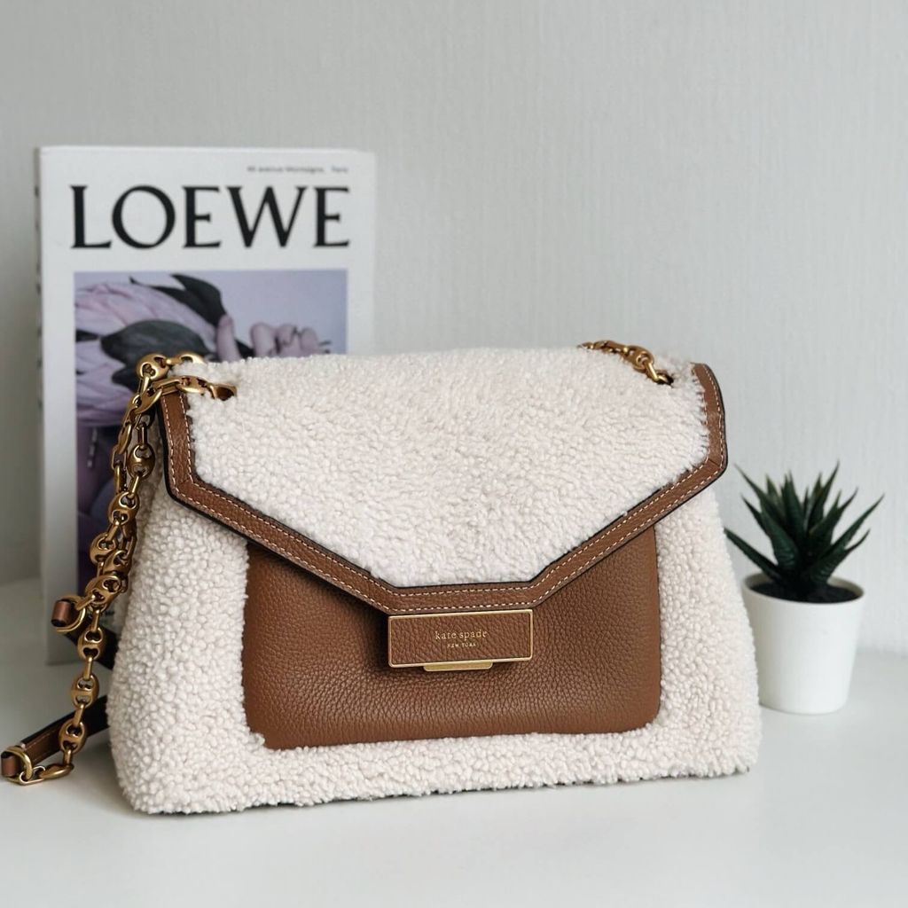 JuzBeauty_JuzBeautyMalaysia_JuzPretty_Authentic_Kbeauty_Malaysia_Skin_Care_Cosmetics_Jbeauty_Health_Care_korean_streetwear_US_Luxury_KATE SPADE K9920 Gramercy Shearling Medium Convertible Shoulder Bag in Cream Multi 单肩包5