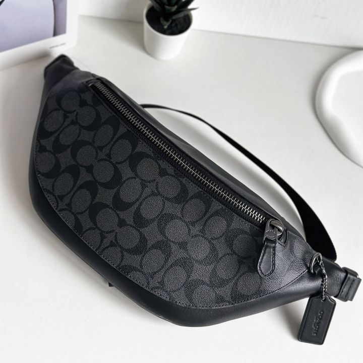 JuzBeauty_JuzBeautyMalaysia_JuzPretty_Authentic_Kbeauty_Malaysia_Skin_Care_Cosmetics_Jbeauty_Health_Care_korean_streetwear_US_Luxury_COACH F78777 Warren Belt Bag In Signature Canvas Charcoal Black 男士胸包6