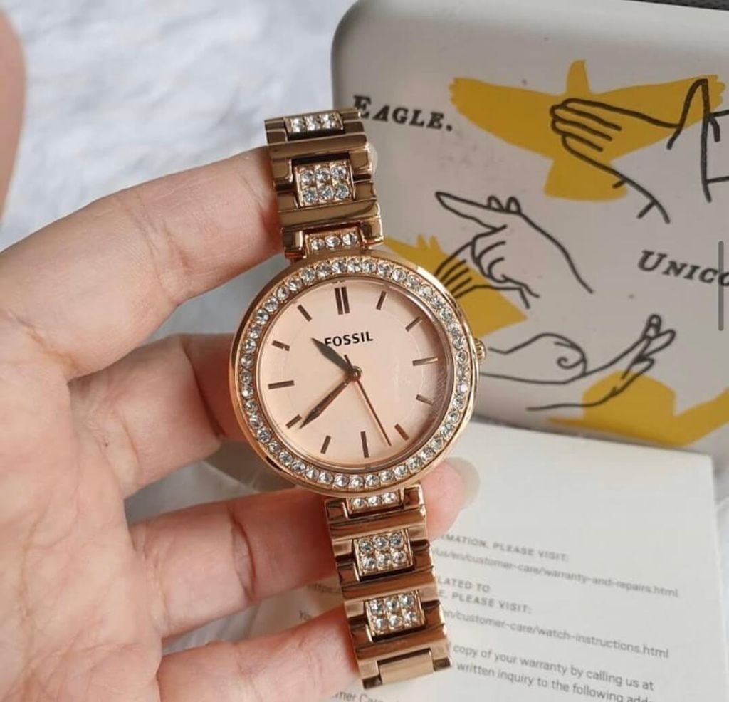 JuzBeauty_JuzBeautyMalaysia_JuzPretty_Authentic_Kbeauty_Malaysia_Skin_Care_Cosmetics_Jbeauty_Health_Care_korean_streetwear_US_Luxury_FOSSIL BQ3181 Karli Three Hand Rose Gold Tone Stainless Steel Watch 女士手表4