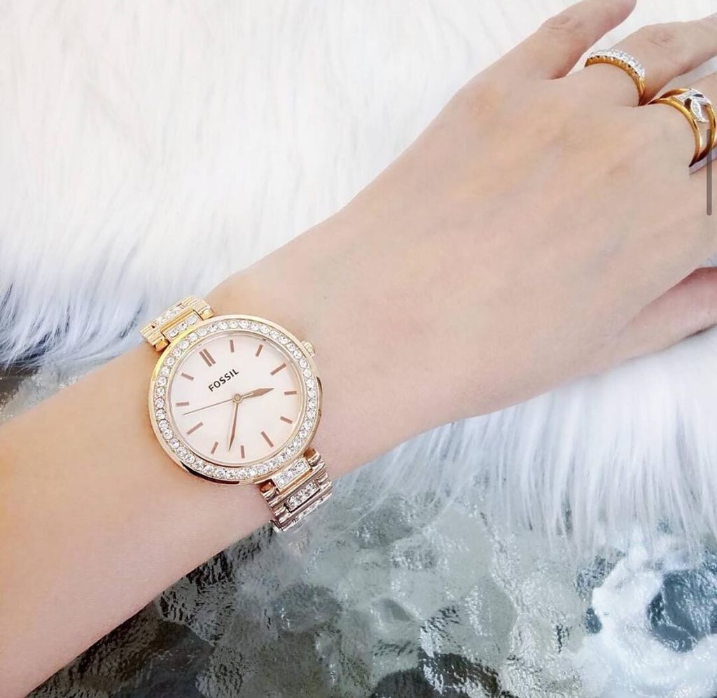 JuzBeauty_JuzBeautyMalaysia_JuzPretty_Authentic_Kbeauty_Malaysia_Skin_Care_Cosmetics_Jbeauty_Health_Care_korean_streetwear_US_Luxury_FOSSIL BQ3181 Karli Three Hand Rose Gold Tone Stainless Steel Watch 女士手表5