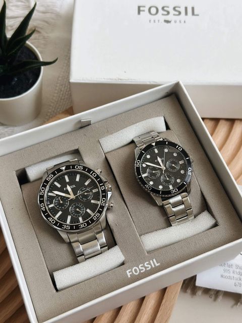 FOSSIL BQ2753SET His And Her Multifunction Stainless Steel Watch