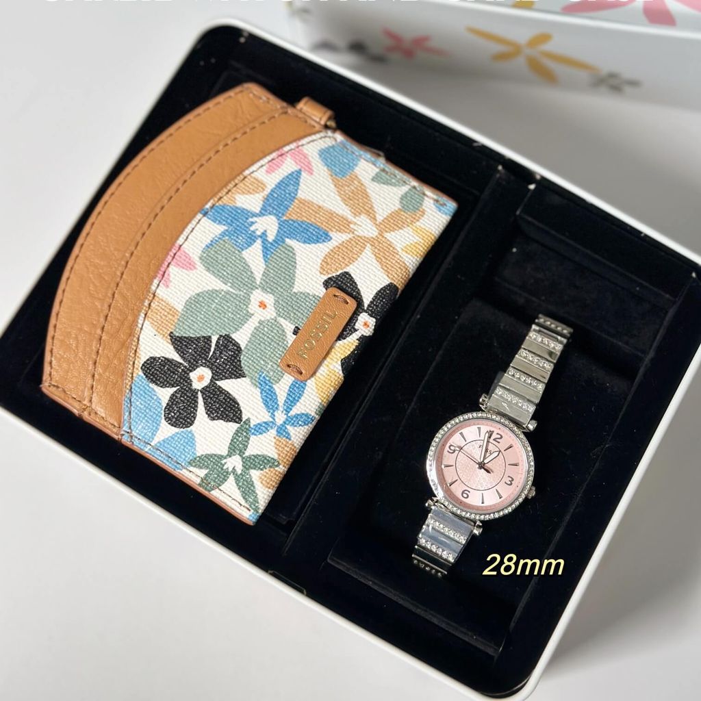 JuzBeauty_JuzBeautyMalaysia_JuzPretty_Authentic_Kbeauty_Malaysia_Skin_Care_Cosmetics_Jbeauty_Health_Care_korean_streetwear_US_Luxury_FOSSIL ES5182SET Carlie Three-Hand Stainless Steel Watch and Card Case Box Set 女士手表2