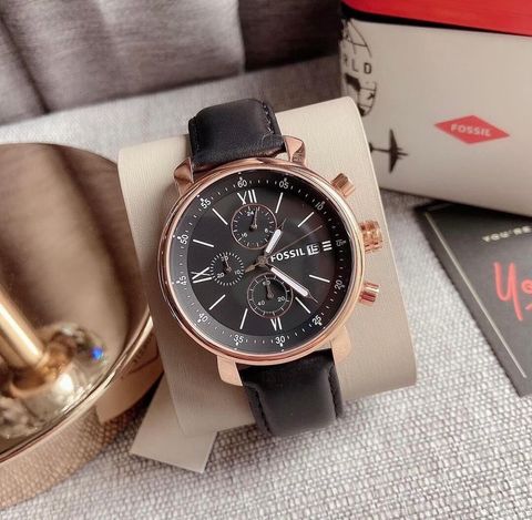 JuzBeauty_JuzBeautyMalaysia_JuzPretty_Authentic_Kbeauty_Malaysia_Skin_Care_Cosmetics_Jbeauty_Health_Care_korean_streetwear_US_Luxury_FOSSIL BQ1008 Rhett Chronograph Black Leather Watch Gold 男士手表2.jpg