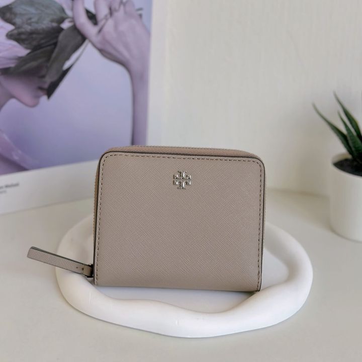 JuzBeauty_JuzBeautyMalaysia_JuzPretty_Authentic_Kbeauty_Malaysia_Skin_Care_Cosmetics_Jbeauty_Health_Care_korean_streetwear_US_Luxury_TORY BURCH 147606 Emerson Mini Wallet In Gray Chalk 女士钱包