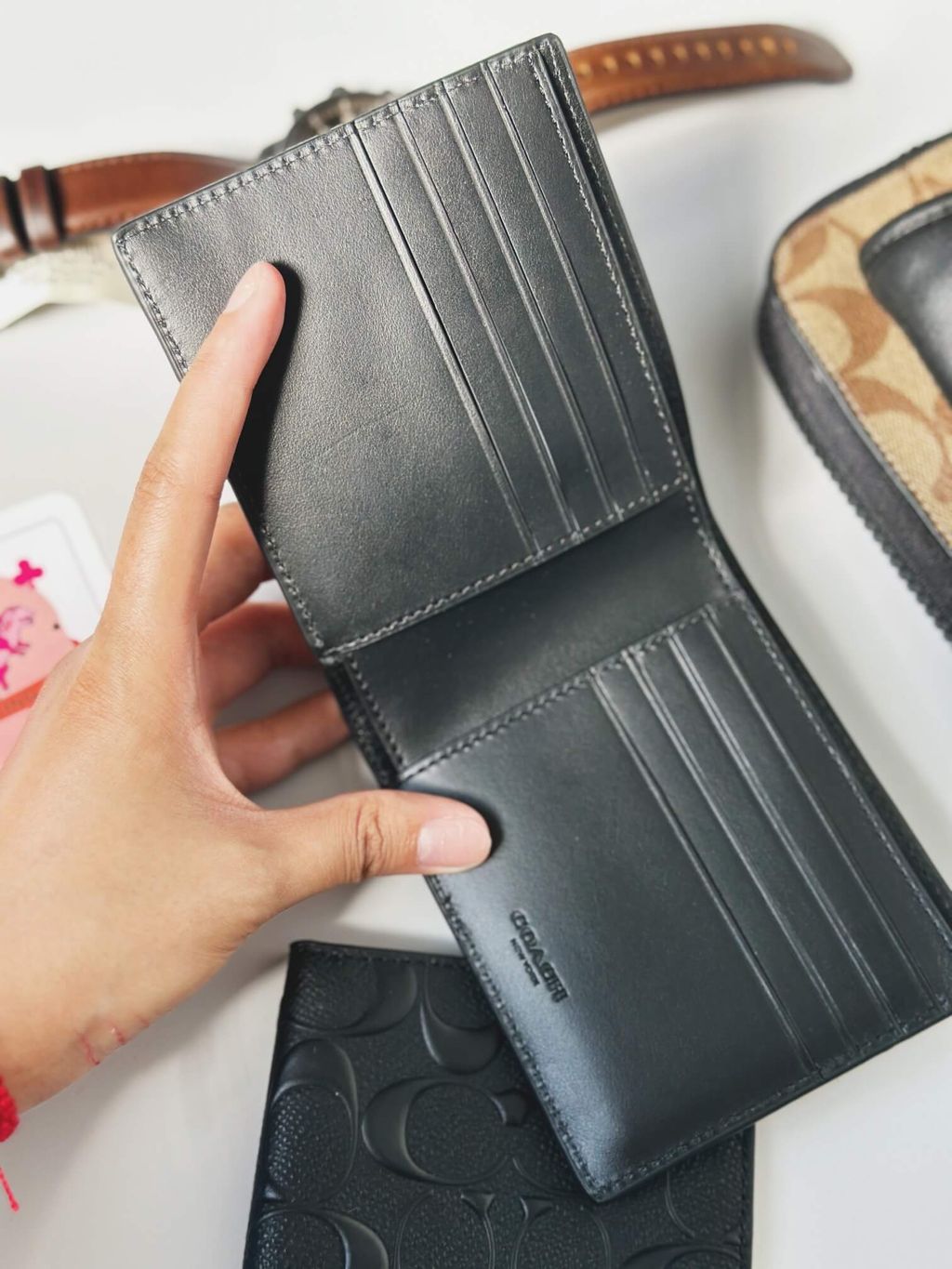 JuzBeauty_JuzBeautyMalaysia_JuzPretty_Authentic_Kbeauty_Malaysia_Skin_Care_Cosmetics_Jbeauty_Health_Care_korean_streetwear_US_Luxury_COACH F75371 Compact Id Wallet In Signature Crossgrain Leather Black 男士钱包5.jpg