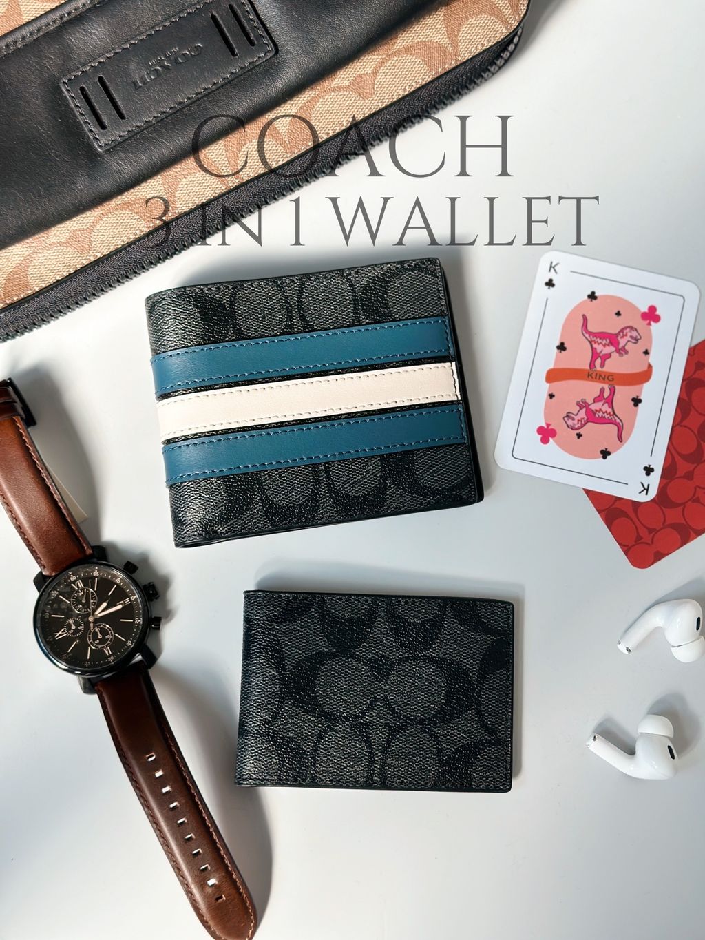 JuzBeauty_JuzBeautyMalaysia_JuzPretty_Authentic_Kbeauty_Malaysia_Skin_Care_Cosmetics_Jbeauty_Health_Care_korean_streetwear_US_Luxury_COACH F26072 3008 3-in-1 Wallet In Signature Canvas With Varsity Stripe In Charcoal Denim Chalk 男士钱包4.jpg