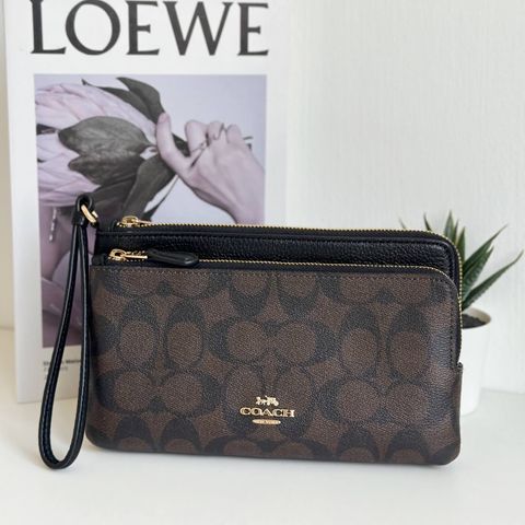 JuzBeauty_JuzBeautyMalaysia_JuzPretty_Authentic_Kbeauty_Malaysia_Skin_Care_Cosmetics_Jbeauty_Health_Care_korean_streetwear_US_Luxury_COACH C5576 Signature Double Zip Wallet In Black Brown 女士手拿包3