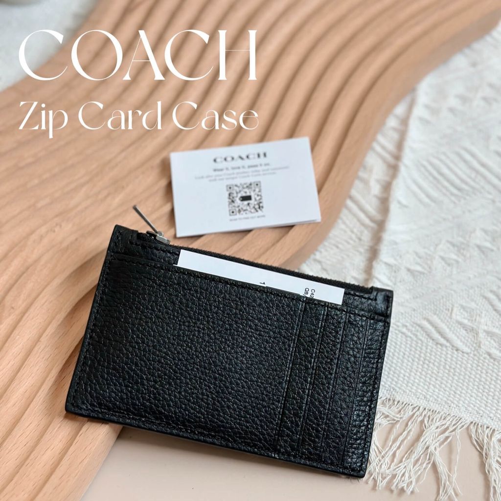 JuzBeauty_JuzBeautyMalaysia_JuzPretty_Authentic_Kbeauty_Malaysia_Skin_Care_Cosmetics_Jbeauty_Health_Care_korean_streetwear_US_Luxury_COACH C4280 Zip Pebble Leather Card Case In Black 男士卡包4