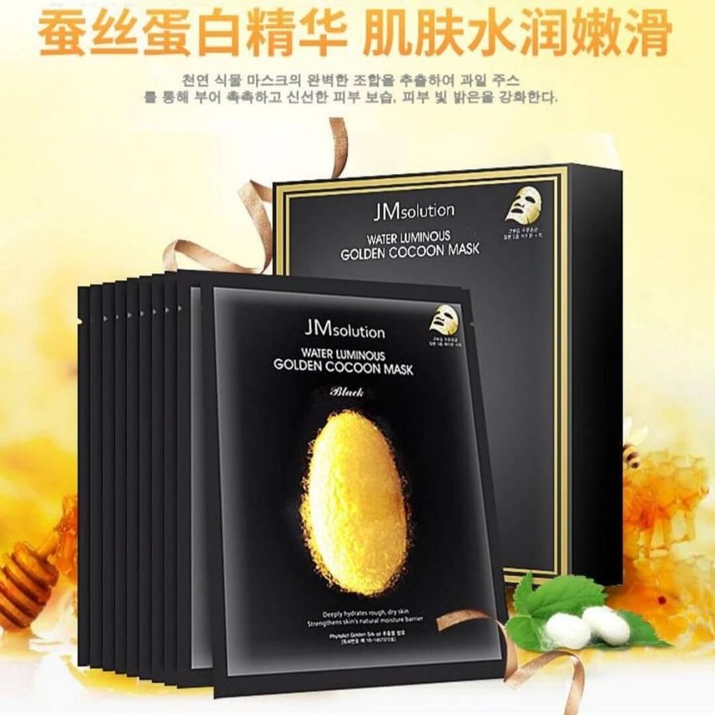 JuzBeauty-JuzBeautyMalaysia-JuzPretty-Authentic-Kbeauty-Malaysia-Skin-Care-Cosmetics-Jbeauty-Health-Care-korean-streetwear-Olive Young JMSolution Water Luminous Golden Cocoon Mask Black JM SOLUTION 金蚕丝水光面膜 5