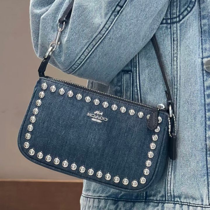 JuzBeauty_JuzBeautyMalaysia_JuzPretty_Authentic_Kbeauty_Malaysia_Skin_Care_Cosmetics_Jbeauty_Health_Care_korean_streetwear_US_Luxury_COACH Nolita 19 with Rivets in Denim 麻将包1