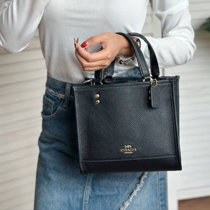 _Kbeauty_Malaysia_Skin_Care_Cosmetics_Jbeauty_Health_Care_korean_streetwear_US_Luxury_COACH CO971 Dempsey Tote 22 Refined Pebble Leather Crossbody Bag in Black 斜挎包1