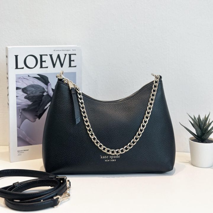 JuzBeauty_JuzBeautyMalaysia_JuzPretty_Authentic_Kbeauty_Malaysia_Skin_Care_Cosmetics_Jbeauty_Health_Care_korean_streetwear_US_Luxury_KATE SPADE K9374 Zippy Pebbled Leather Convertible Crossbody in Black 斜挎包1