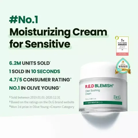 JuzBeauty-JuzBeautyMalaysia-JuzPretty-Authentic-Kbeauty-Malaysia-Skin-Care-Cosmetics-Jbeauty-Health-Care-korean-streetwear-Olive Young Dr G Red Blemish Clear Soothing Cream DRG 修复保湿奶冻面霜10