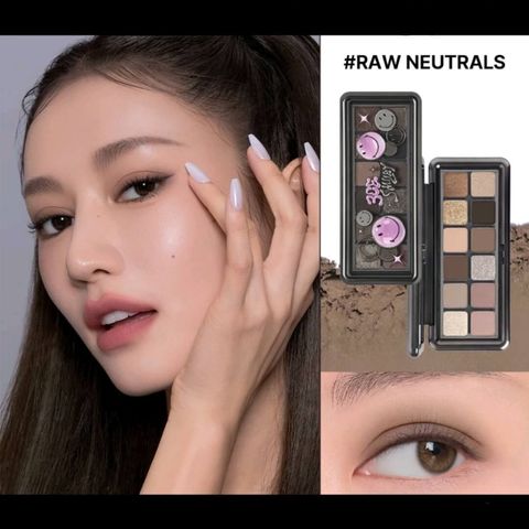 JuzBeauty-JuzBeautyMalaysia-JuzPretty-Authentic-Kbeauty-Malaysia-Skin-Care-Cosmetics-Jbeauty-Health-Care-korean-streetwear-Olive Young 3CE x SMILEY Edition New Take Eyeshadow Palette 十二色眼影盘 RAW NEUTRALS 水泥盘2