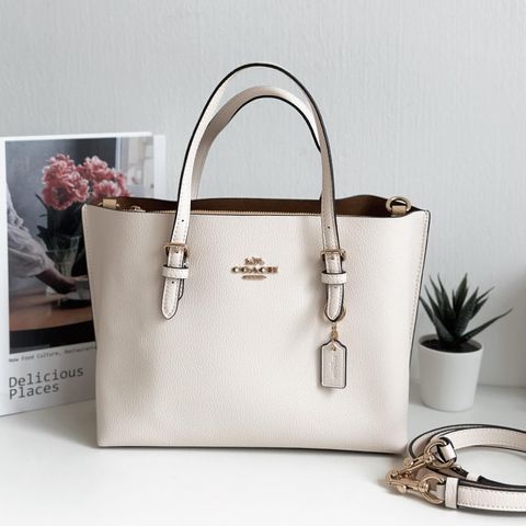 JuzBeauty_JuzBeautyMalaysia_JuzPretty_Authentic_Kbeauty_Malaysia_Skin_Care_Cosmetics_Jbeauty_Health_Care_korean_streetwear_US_Luxury_COACH C4084 Mollie Tote 25 In Chalk Light Saddle 托特包1