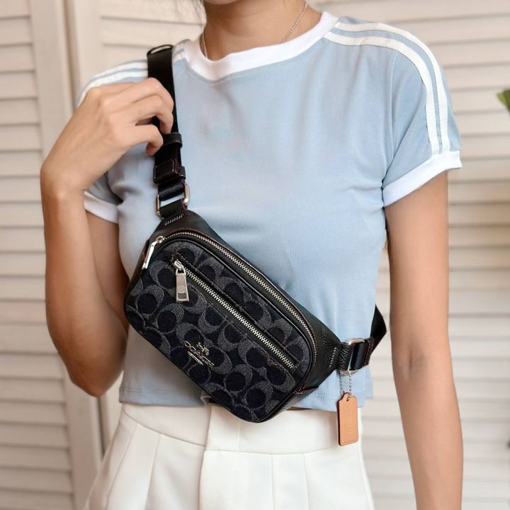JuzBeauty_JuzBeautyMalaysia_JuzPretty_Authentic_Kbeauty_Malaysia_Skin_Care_Cosmetics_Jbeauty_Health_Care_korean_streetwear_US_Luxury_COACH CQ186 Mini Belt Bag In Signature Denim 胸包1