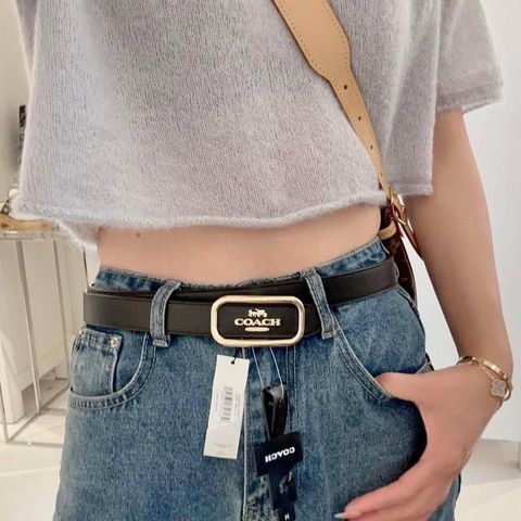 JuzBeauty_JuzBeautyMalaysia_JuzPretty_Authentic_Kbeauty_Malaysia_Skin_Care_Cosmetics_Jbeauty_Health_Care_korean_streetwear_US_Luxury_COACH CE969 Morgan Rectangle Buckle Belt In Black 女款腰带5