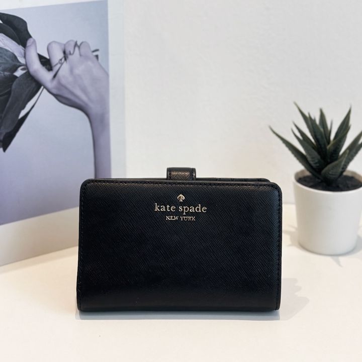 JuzBeauty_JuzBeautyMalaysia_JuzPretty_Authentic_Kbeauty_Malaysia_Skin_Care_Cosmetics_Jbeauty_Health_Care_korean_streetwear_US_Luxury_KATE SPADE KC580 Madison Medium Compact Bifold Wallet In Black 女款钱包2