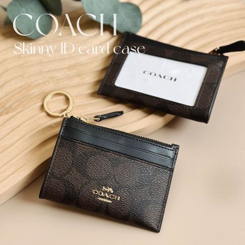 JuzBeauty_JuzBeautyMalaysia_JuzPretty_Authentic_Kbeauty_Malaysia_Skin_Care_Cosmetics_Jbeauty_Health_Care_korean_streetwear_US_Luxury_COACH F88208 Mini Skinny Id Case In Signature Canvas Brown Black 女款卡包9