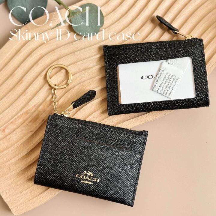 JuzBeauty_JuzBeautyMalaysia_JuzPretty_Authentic_Kbeauty_Malaysia_Skin_Care_Cosmetics_Jbeauty_Health_Care_korean_streetwear_US_Luxury_COACH F88250 Mini Skinny Id Case Black 女款卡包
