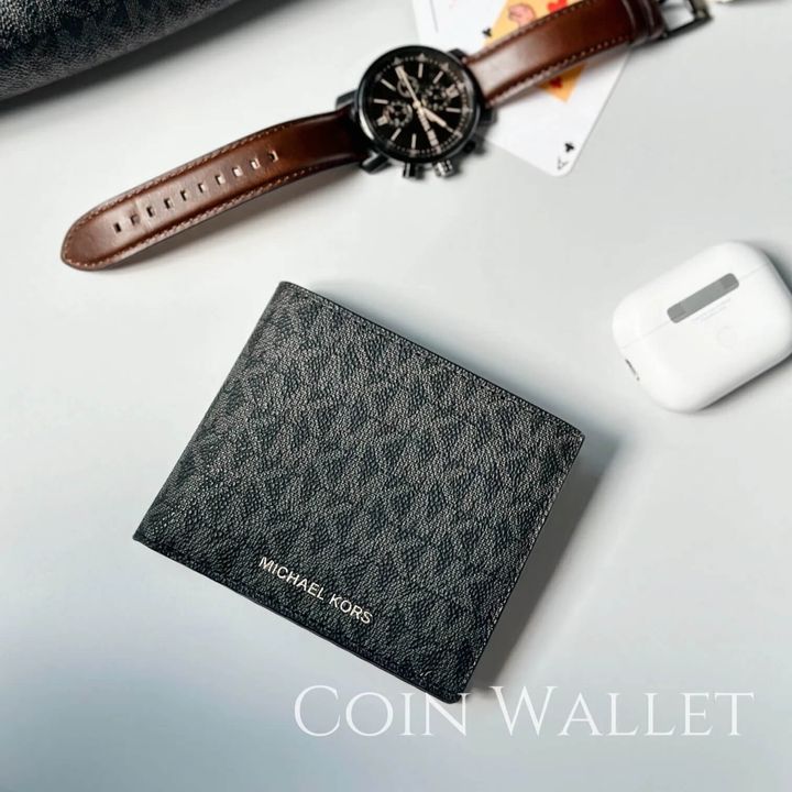 JuzBeauty_JuzBeautyMalaysia_JuzPretty_Authentic_Kbeauty_Malaysia_Skin_Care_Cosmetics_Jbeauty_Health_Care_korean_streetwear_US_Luxury_MICHAEL KORS 36U9LCRF3B Cooper Billfold Wallet With Coin Pouch In Black 男士钱包2