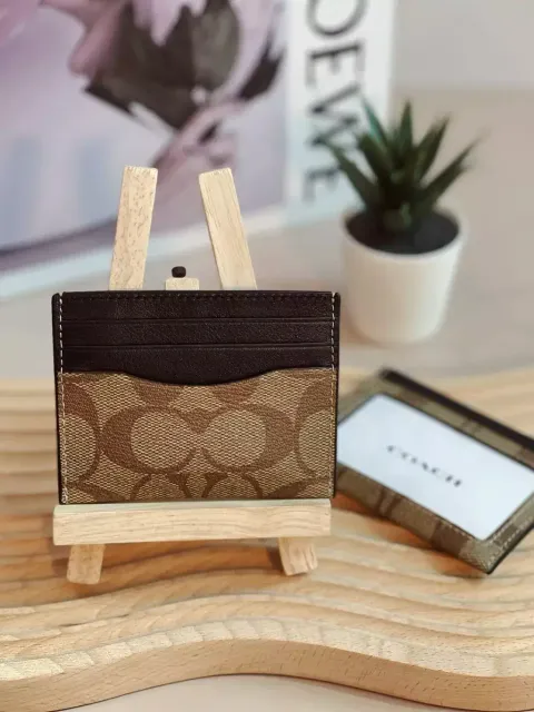 JuzBeauty_JuzBeautyMalaysia_JuzPretty_Authentic_Kbeauty_Malaysia_Skin_Care_Cosmetics_Jbeauty_Health_Care_korean_streetwear_US_Luxury_COACH F58110 CQ031 Slim Card Case In Signature Canvas Tan Khaki Brown Antique Nickel 男士卡包5