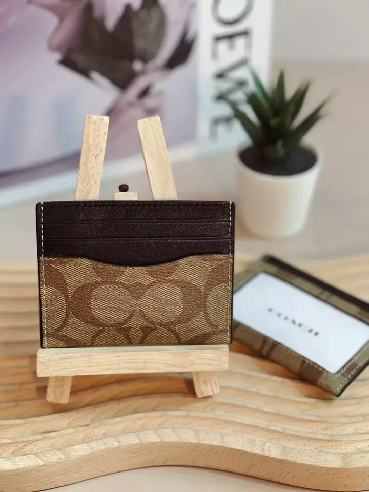 JuzBeauty_JuzBeautyMalaysia_JuzPretty_Authentic_Kbeauty_Malaysia_Skin_Care_Cosmetics_Jbeauty_Health_Care_korean_streetwear_US_Luxury_COACH F58110 CQ031 Slim Card Case In Signature Canvas Tan Khaki Brown Antique Nickel 男士卡包5